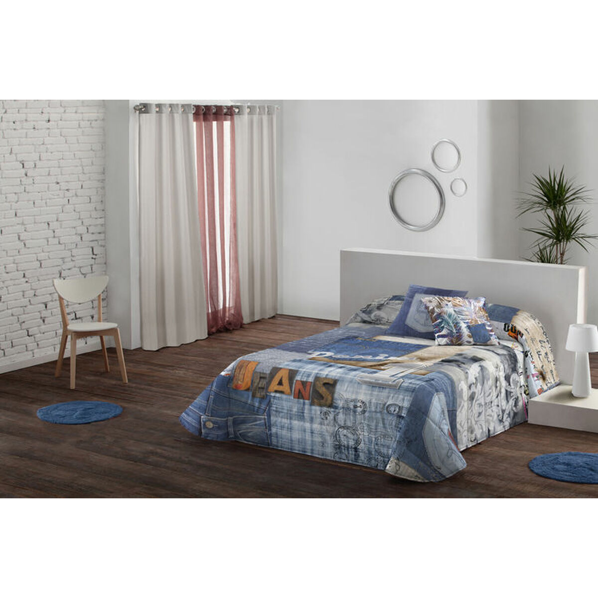 Sängöverdrag Lois PATCH P. Blå Säng 90 180 x 260 cm (2 Delar) - 2