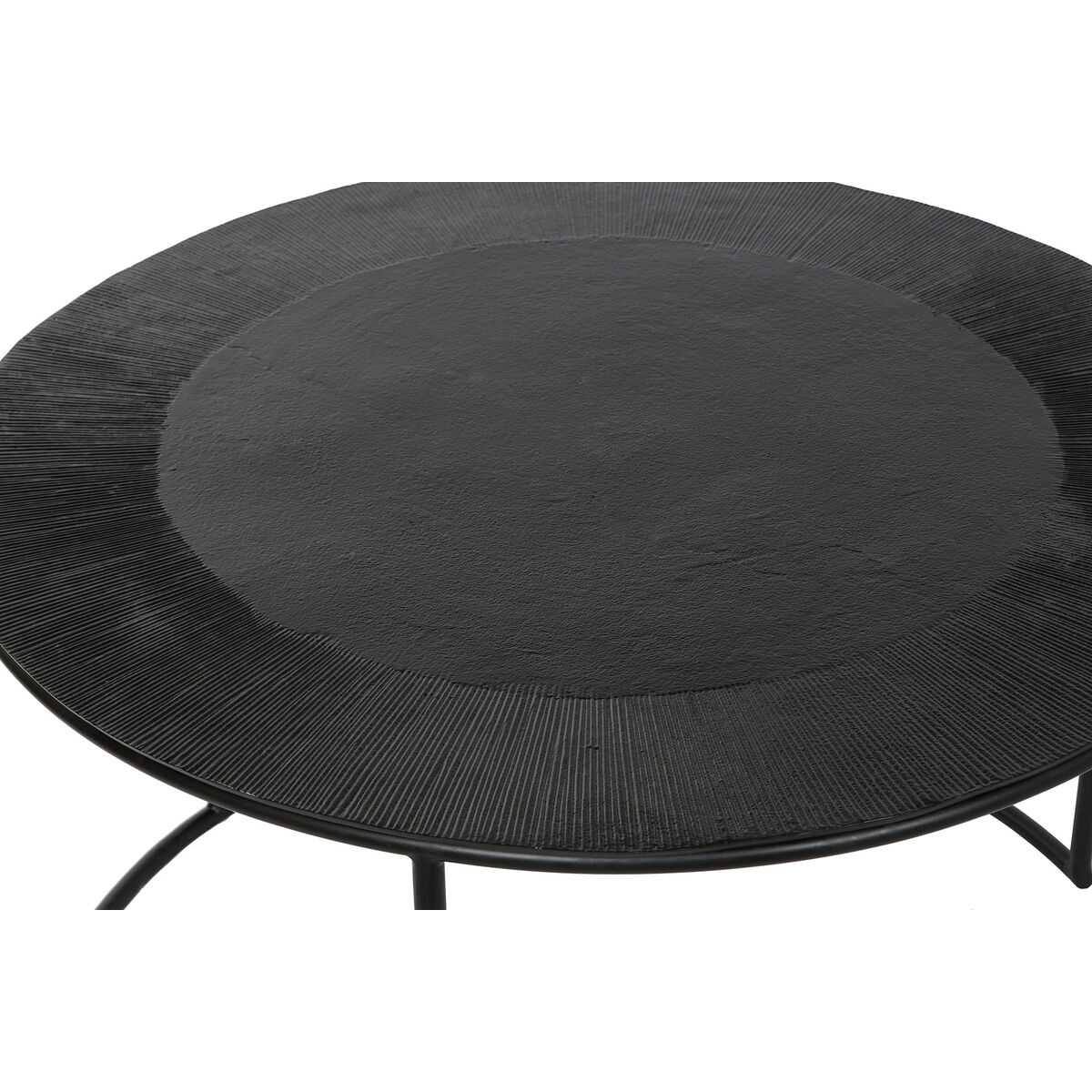 2-bordsset DKD Home Decor Svart Metall Aluminium 76 x 76 x 44 cm - 3