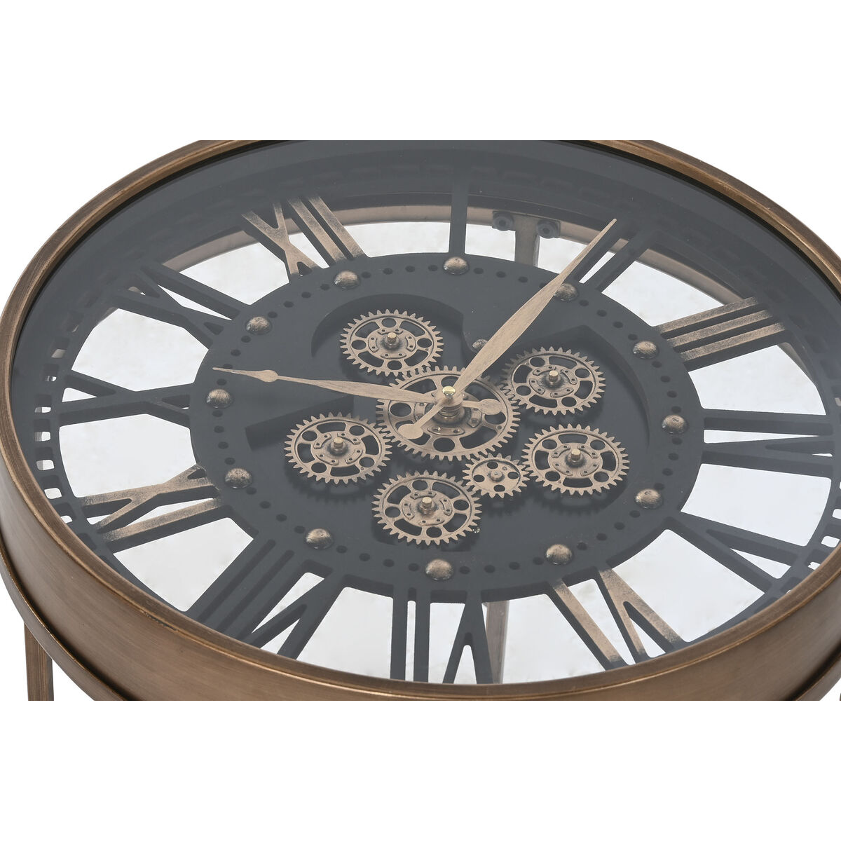 Sidobord Home ESPRIT Svart Gyllene Metall Glas 48 x 48 x 51 cm - 3