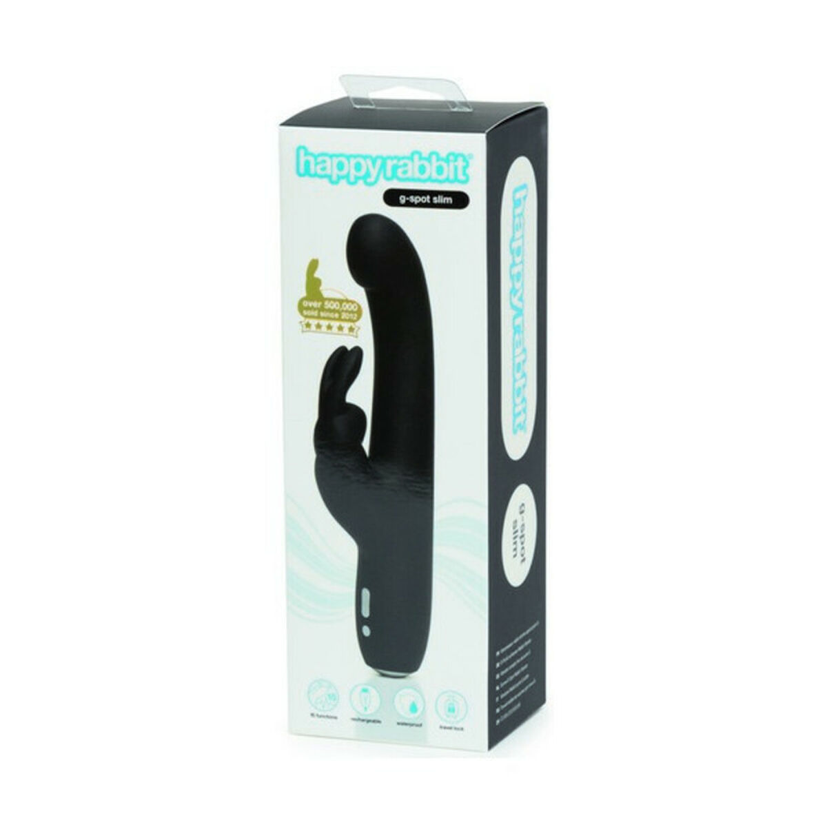 Kanindildo Happy Rabbit G-Spot Svart - 3
