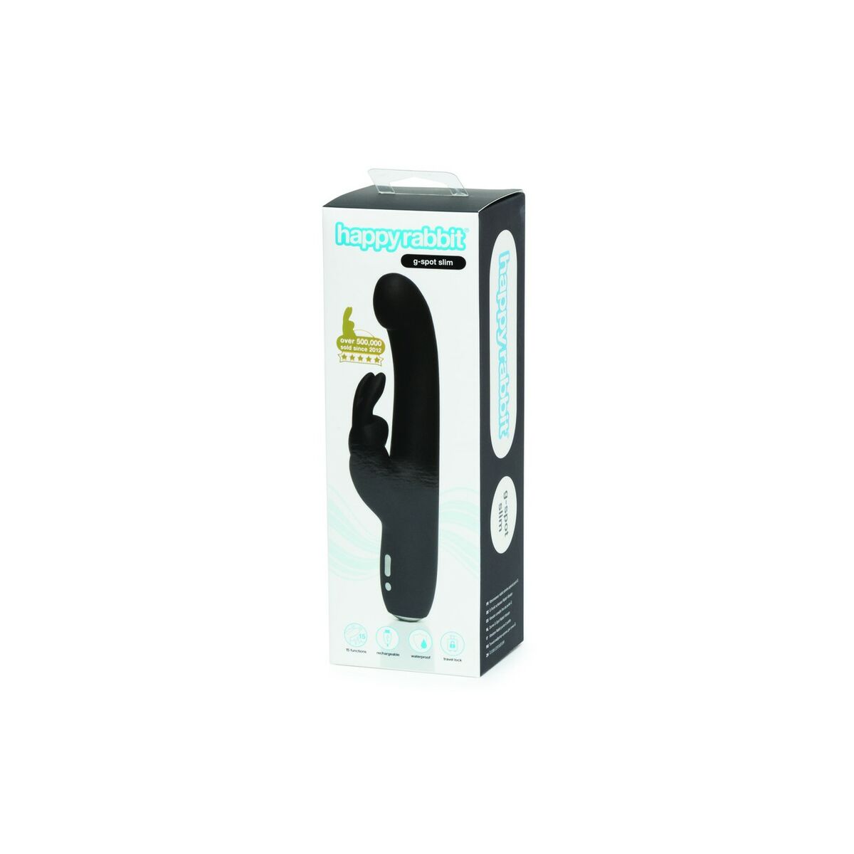 Kanindildo Happy Rabbit G-Spot Svart - 7