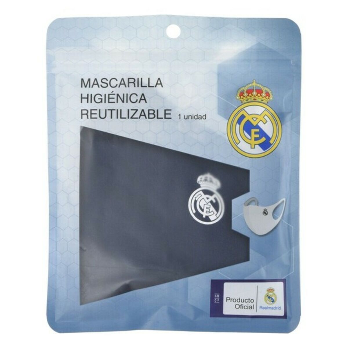Återanvändbart Hygieniskt Munskydd av Tyg Real Madrid C.F. Blå - 14
