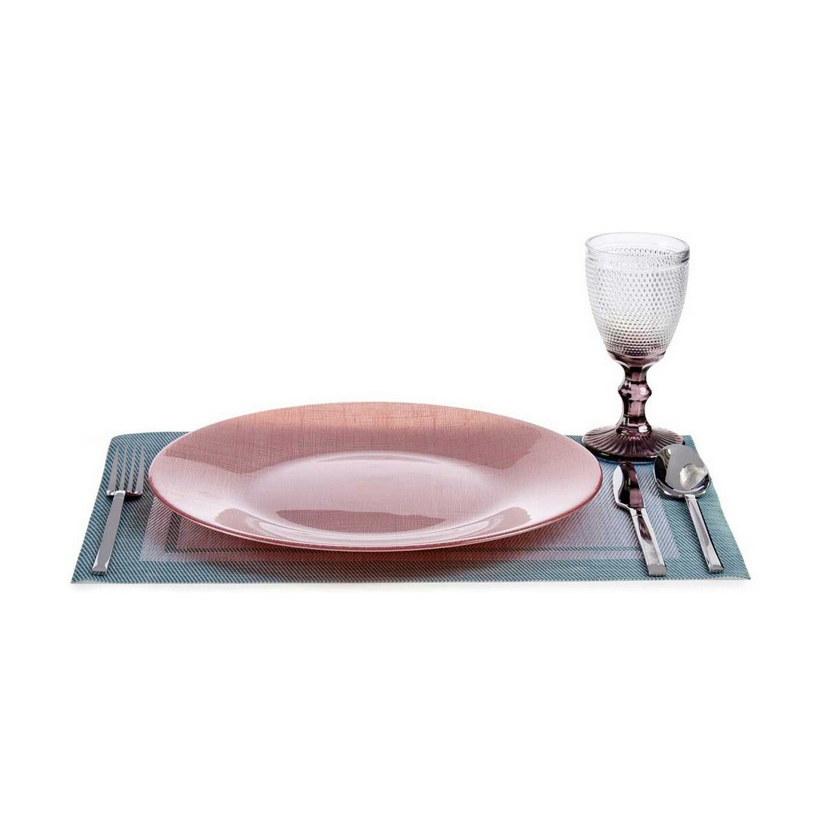 Platt skål Vivalto Rosa Glas 32,5 x 2 x 32,5 cm (6 antal) - 2