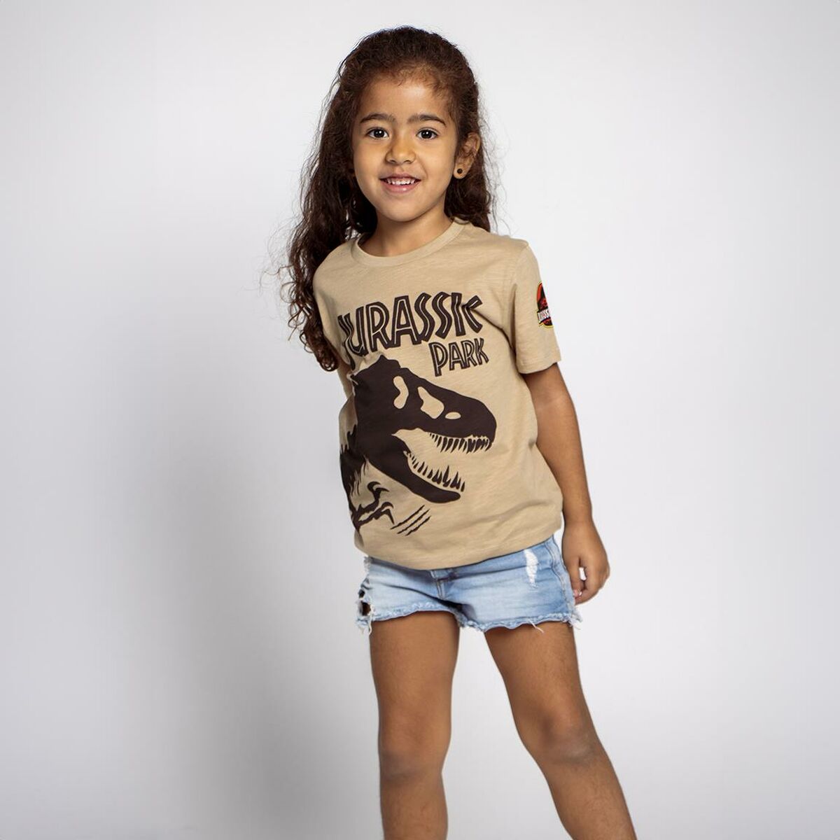 Barn T-shirt med kortärm Jurassic Park Brun - 4