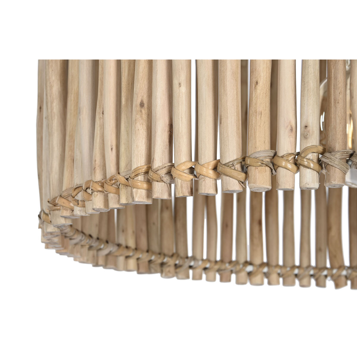 Taklampa Home ESPRIT Naturell Eukalyptus trä 50 W 50 x 50 x 28 cm - 2