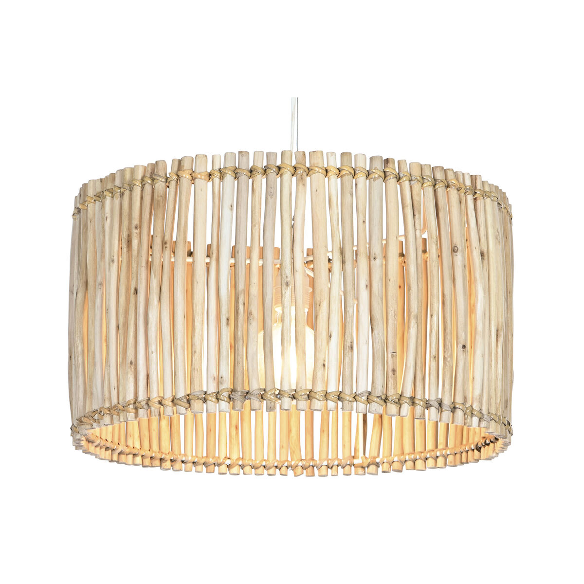Taklampa Home ESPRIT Naturell Eukalyptus trä 50 W 50 x 50 x 28 cm - 6