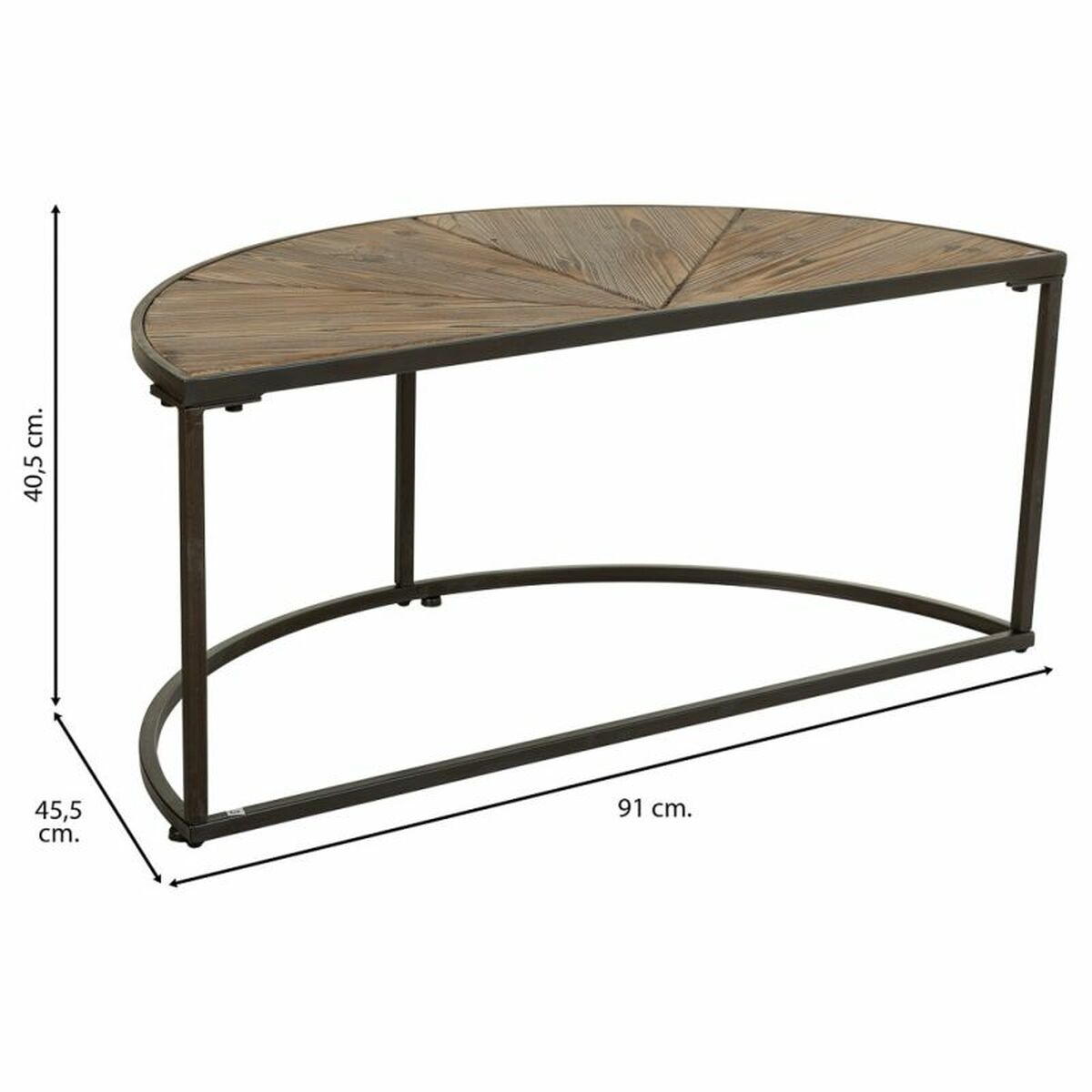 2-bordsset Alexandra House Living Brun Järn Granträ 45 x 40 x 91 cm - 3