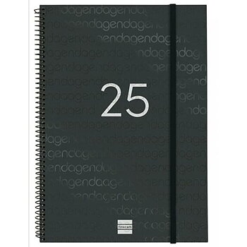 Dagbok Finocam YEAR Svart A4 21 x 29,7 cm 2025