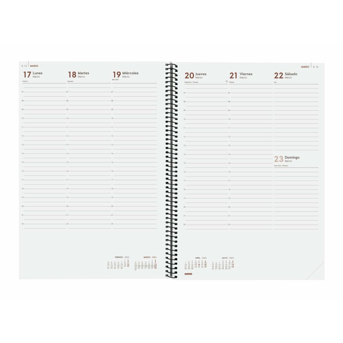 Dagbok Finocam YEAR Svart A4 21 x 29,7 cm 2025 - 6