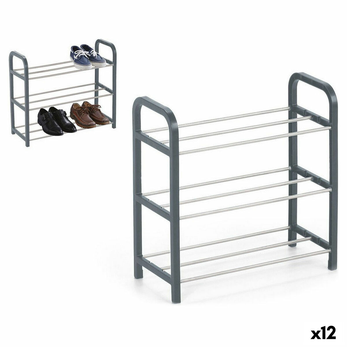 Skoställ Confortime Metall 3 nivåer 40 x 19 x 44 cm (40 x 19 x 44 cm)