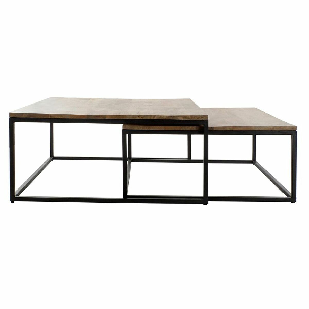 2-bordsset DKD Home Decor Brun Svart 90 x 90 x 40 cm - 2