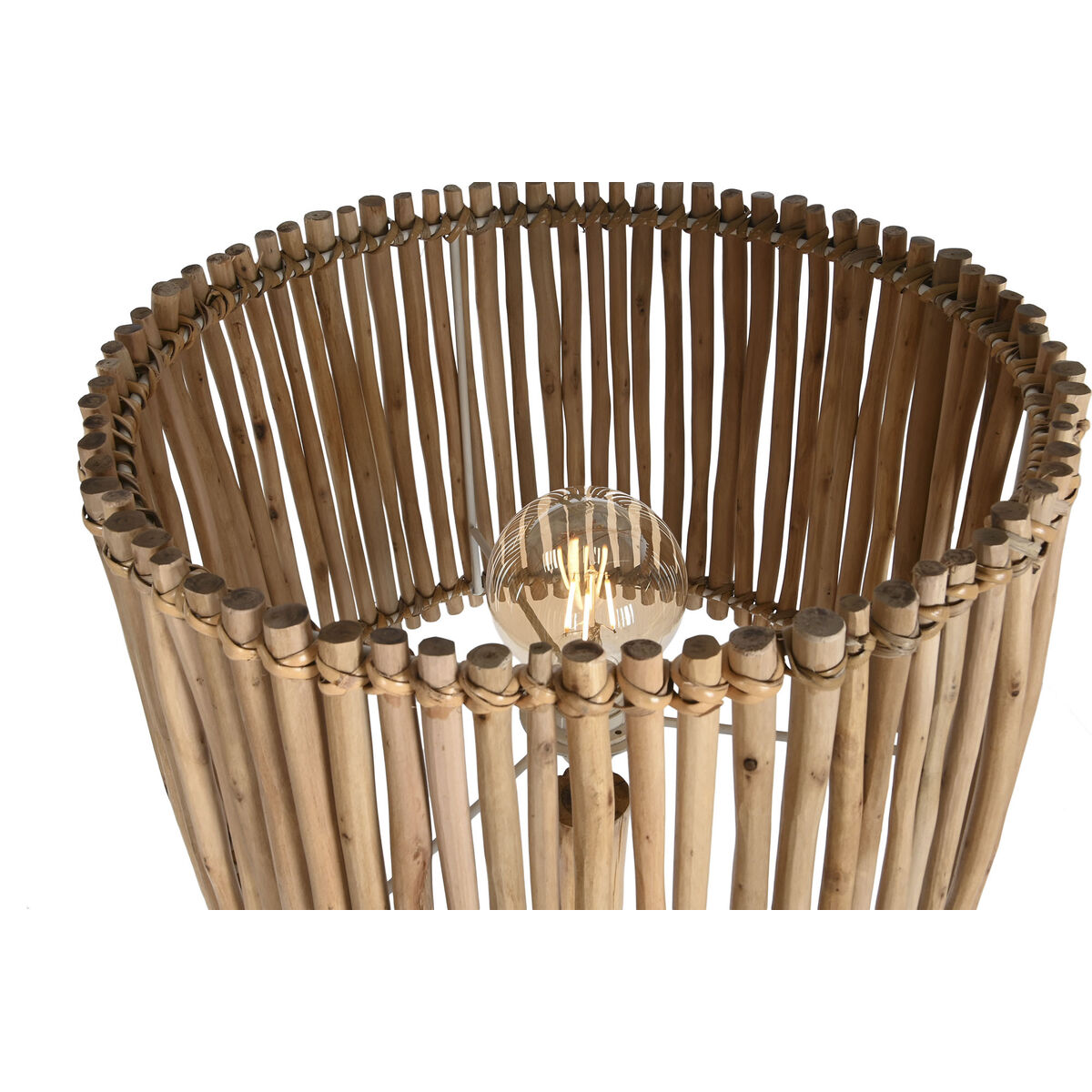 Golvlampa Home ESPRIT Naturell Jute Eukalyptus trä 50 W 220 V 40 x 40 x 150 cm - 2