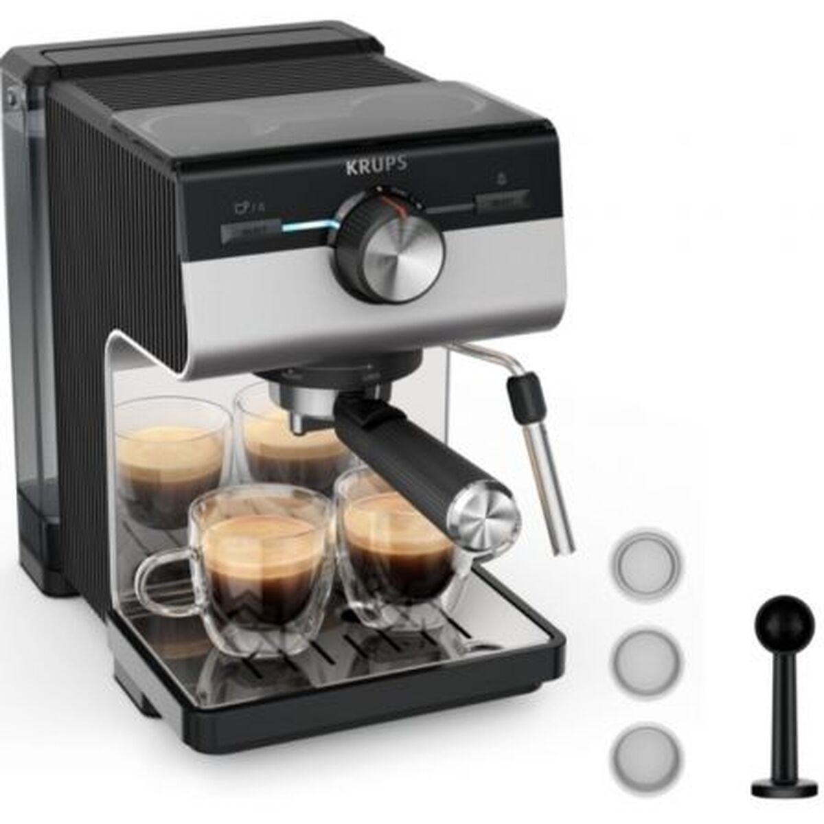 Manuell Espressobryggare Krups XP384E10 Silvrig