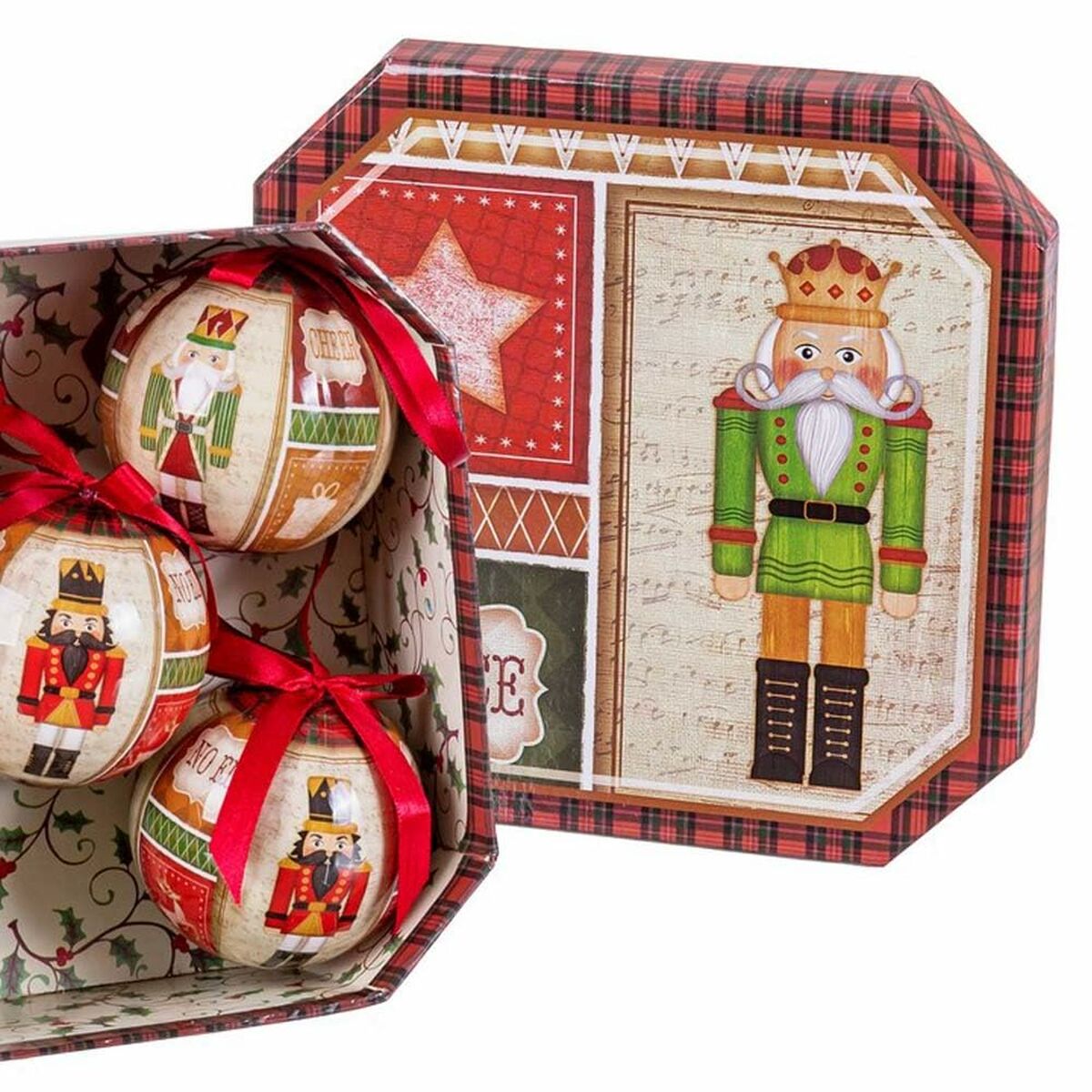 Julgranskulor Multicolour Papper Polyfoam Nötknäppare 7,5 x 7,5 x 7,5 cm (5 antal) - 6