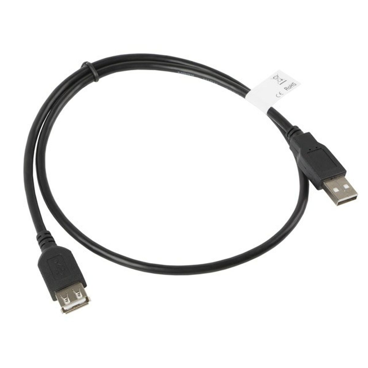 Skarvsladd USB Lanberg CA-USBE-10CC-0007-BK Svart 70 cm Hankontakt/Honkontakt - 2