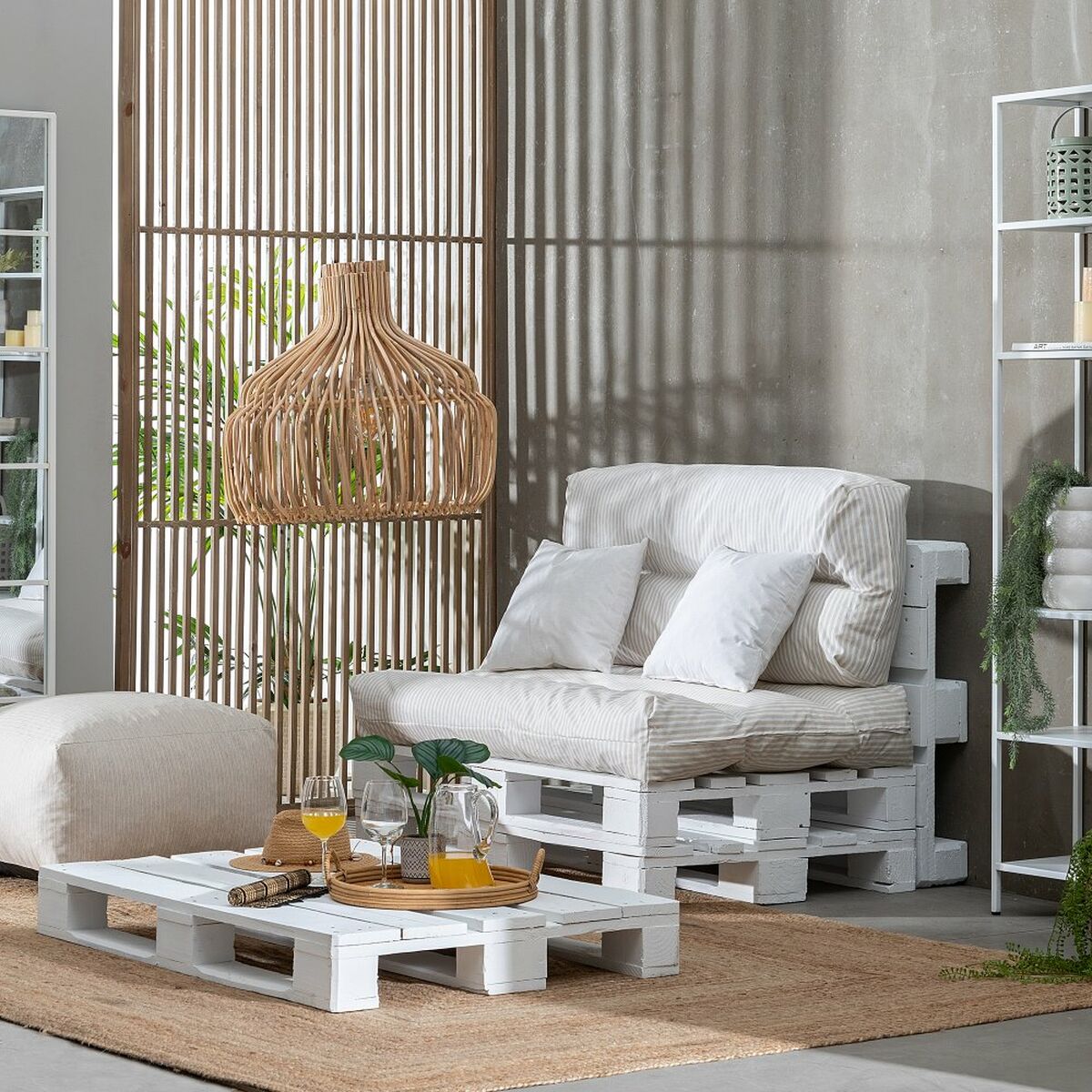 Kudde 4 Delar Beige 120 x 80 cm - 12