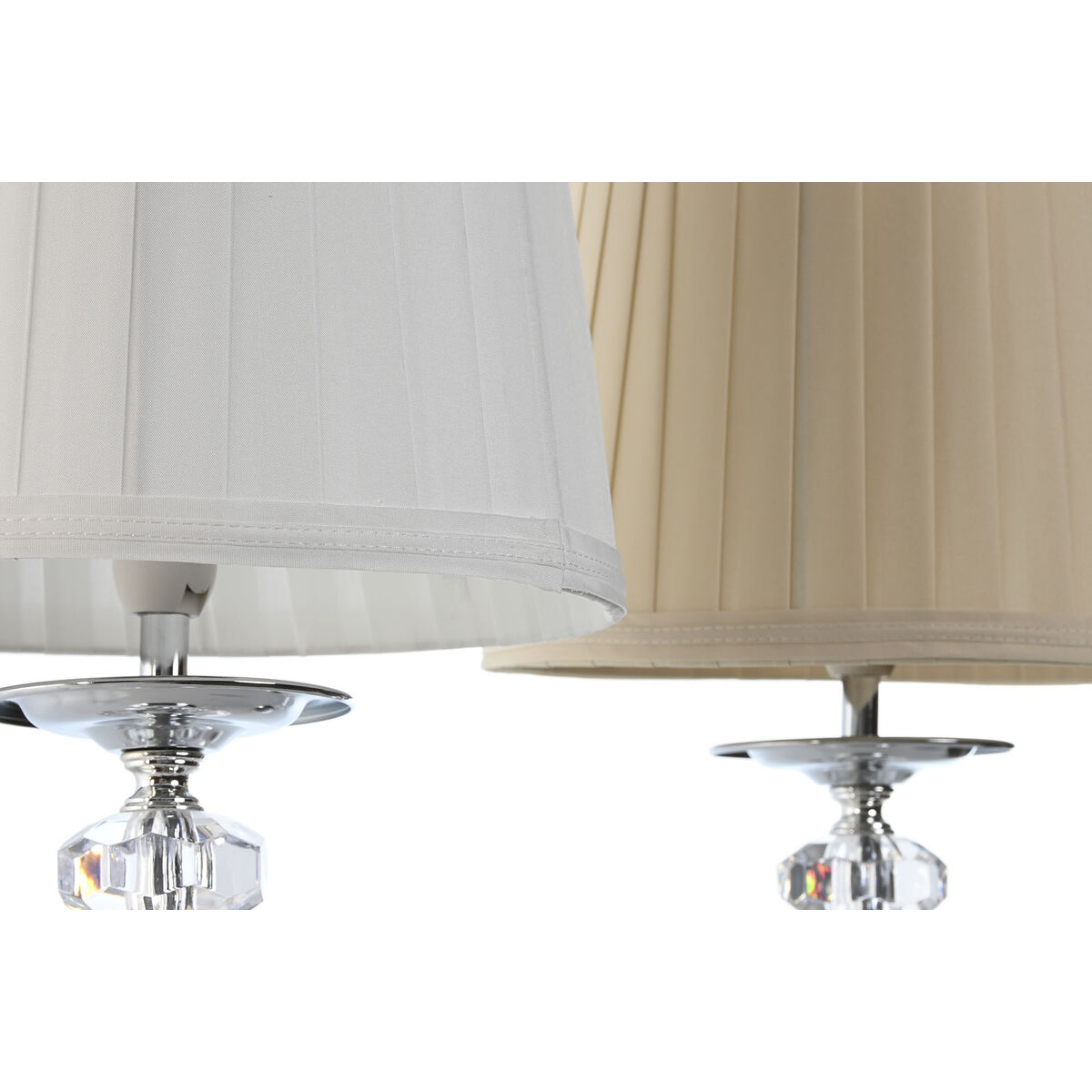 Bordslampa Home ESPRIT Vit Beige Metall 25 W 220 V 22 x 22 x 45 cm (2 antal) - 2