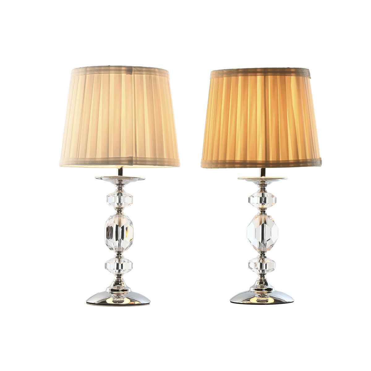 Bordslampa Home ESPRIT Vit Beige Metall 25 W 220 V 22 x 22 x 45 cm (2 antal) - 5