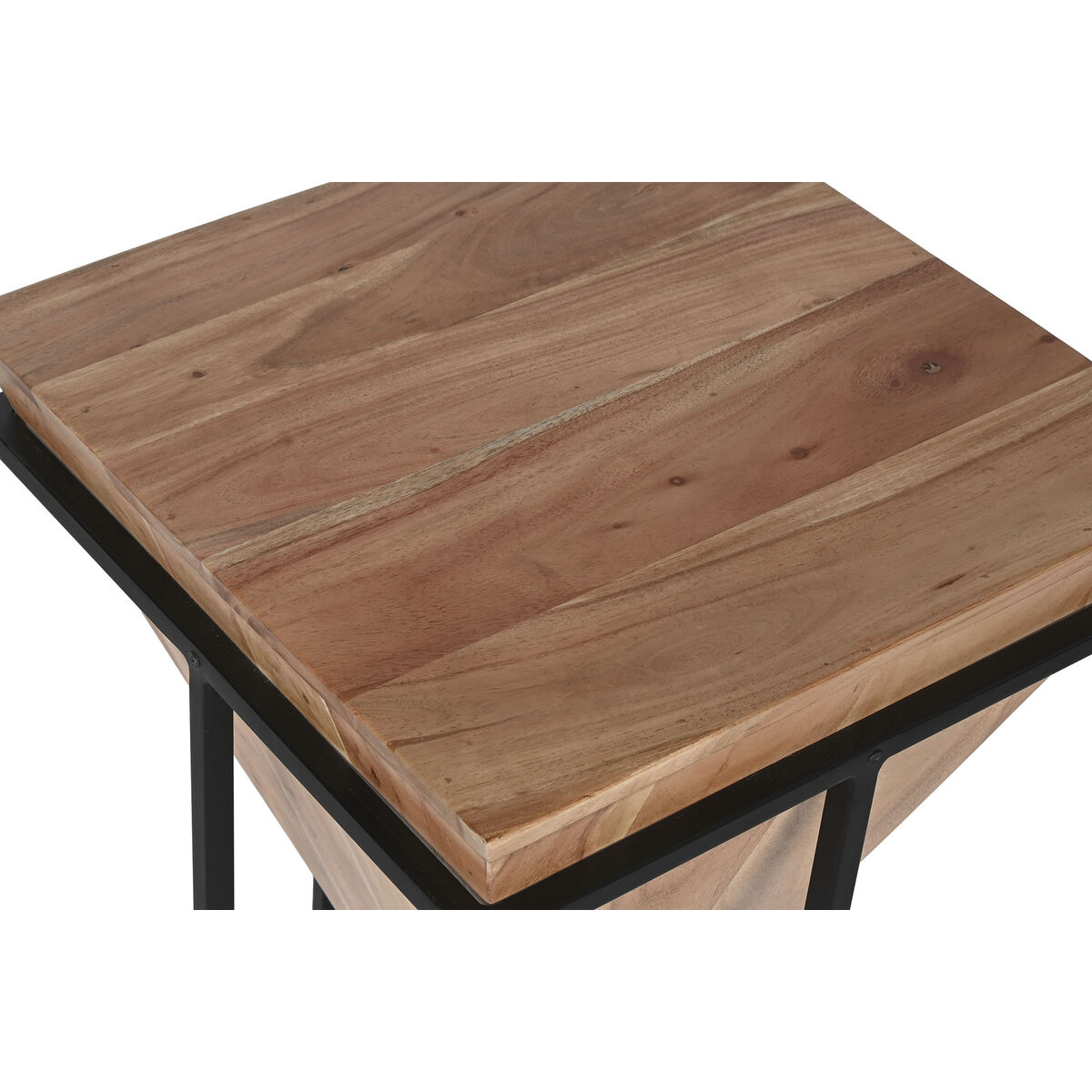 Sidobord Home ESPRIT Brun Svart Metall Akaciaträ 41 x 41 x 67 cm - 2