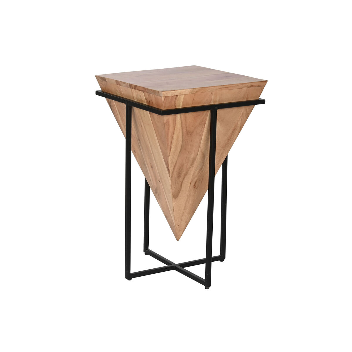 Sidobord Home ESPRIT Brun Svart Metall Akaciaträ 41 x 41 x 67 cm
