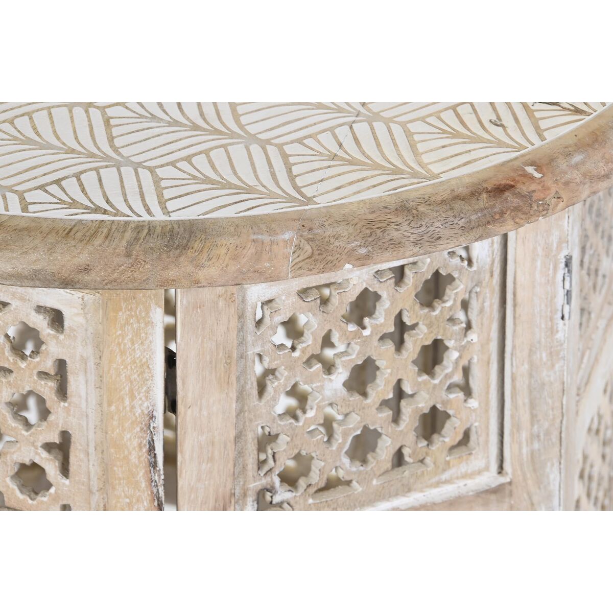 Sidobord DKD Home Decor Vit Brun Mangoträ 53 x 53 x 53 cm - 6