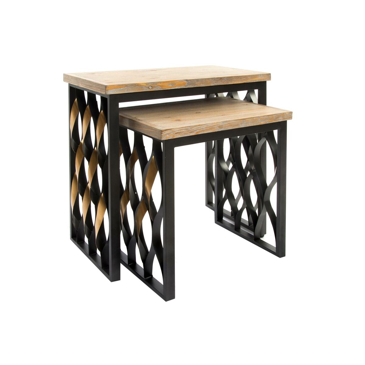 2-bordsset Home ESPRIT Trä Metall 64 x 34 x 65 cm - 4
