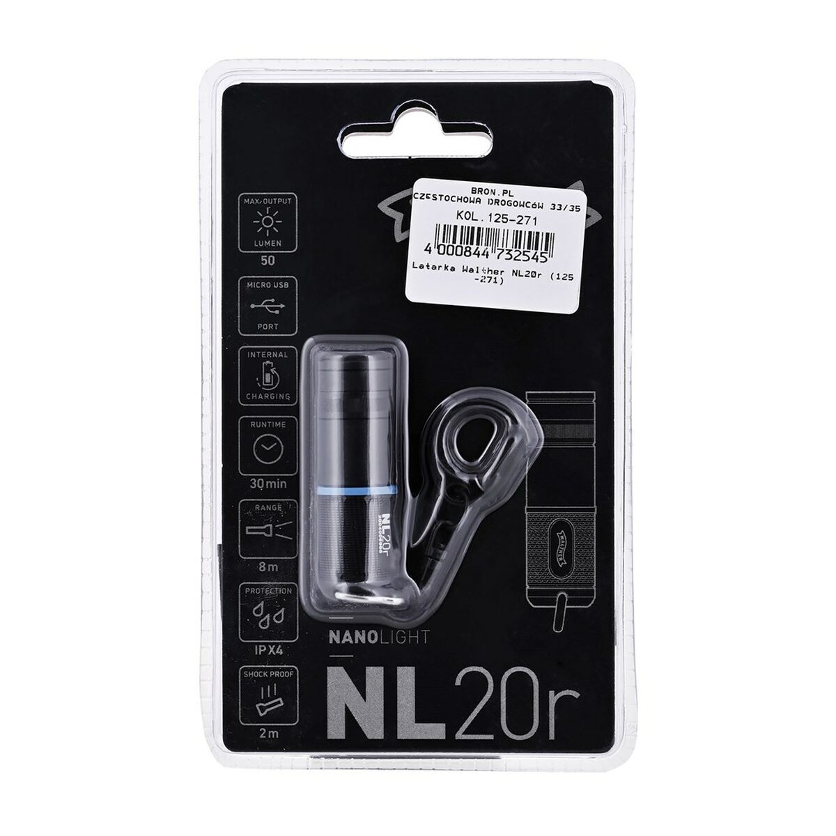 Nyckelring med LED-ljus Walther 3.7121-1 1 Delar - 3