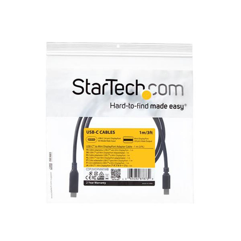 USB C till Mini DisplayPort Adapter Startech CDP2MDPMM1MB         Svart 1 m - 2