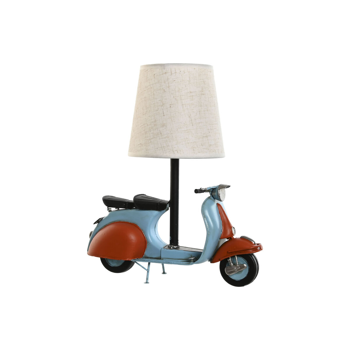 Bordslampa Home ESPRIT Blå Orange linne Metall 31 x 15 x 34 cm