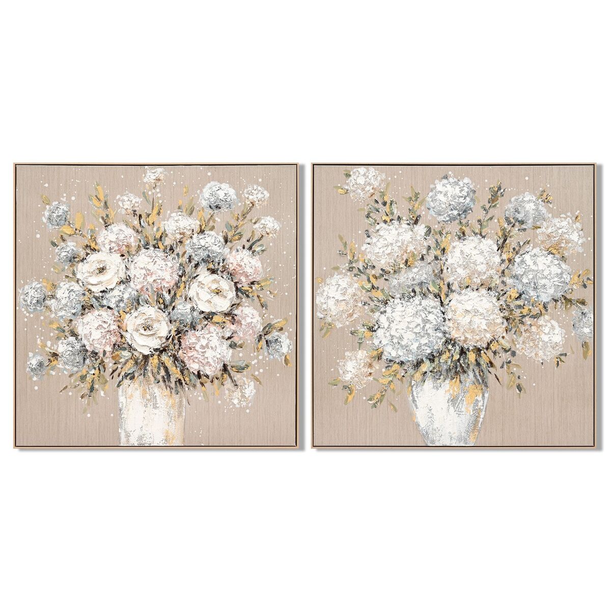 Kanvas Home ESPRIT Beige Vas Shabby Chic 102 x 4,5 x 102 cm (2 antal)