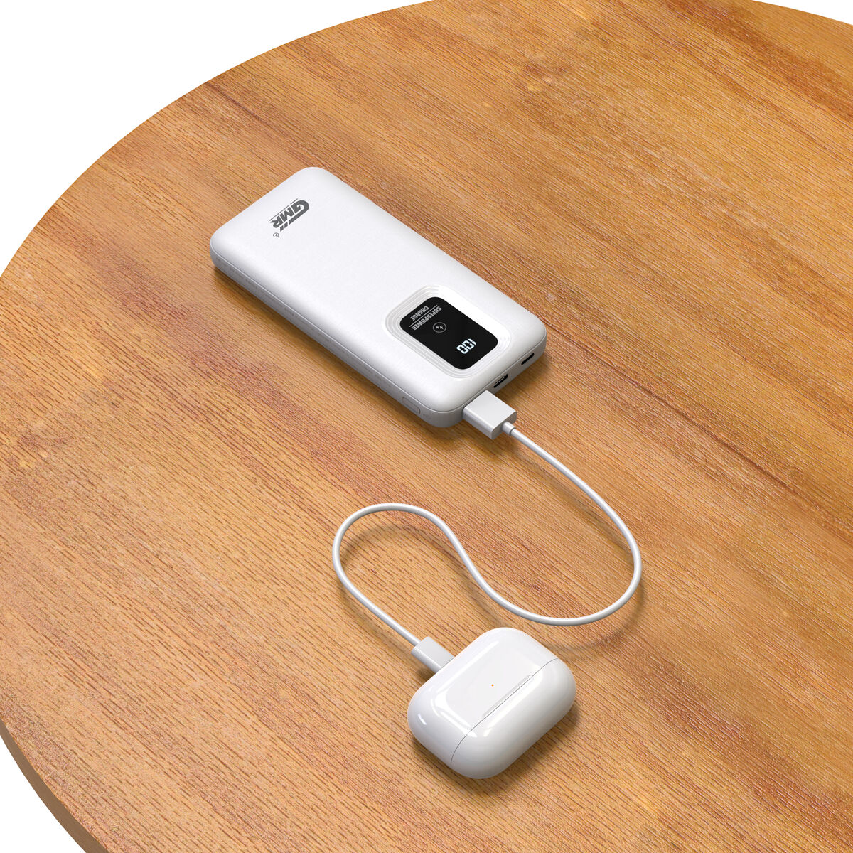 Powerbank Goms Laddningsbar Vit USB-C - 3