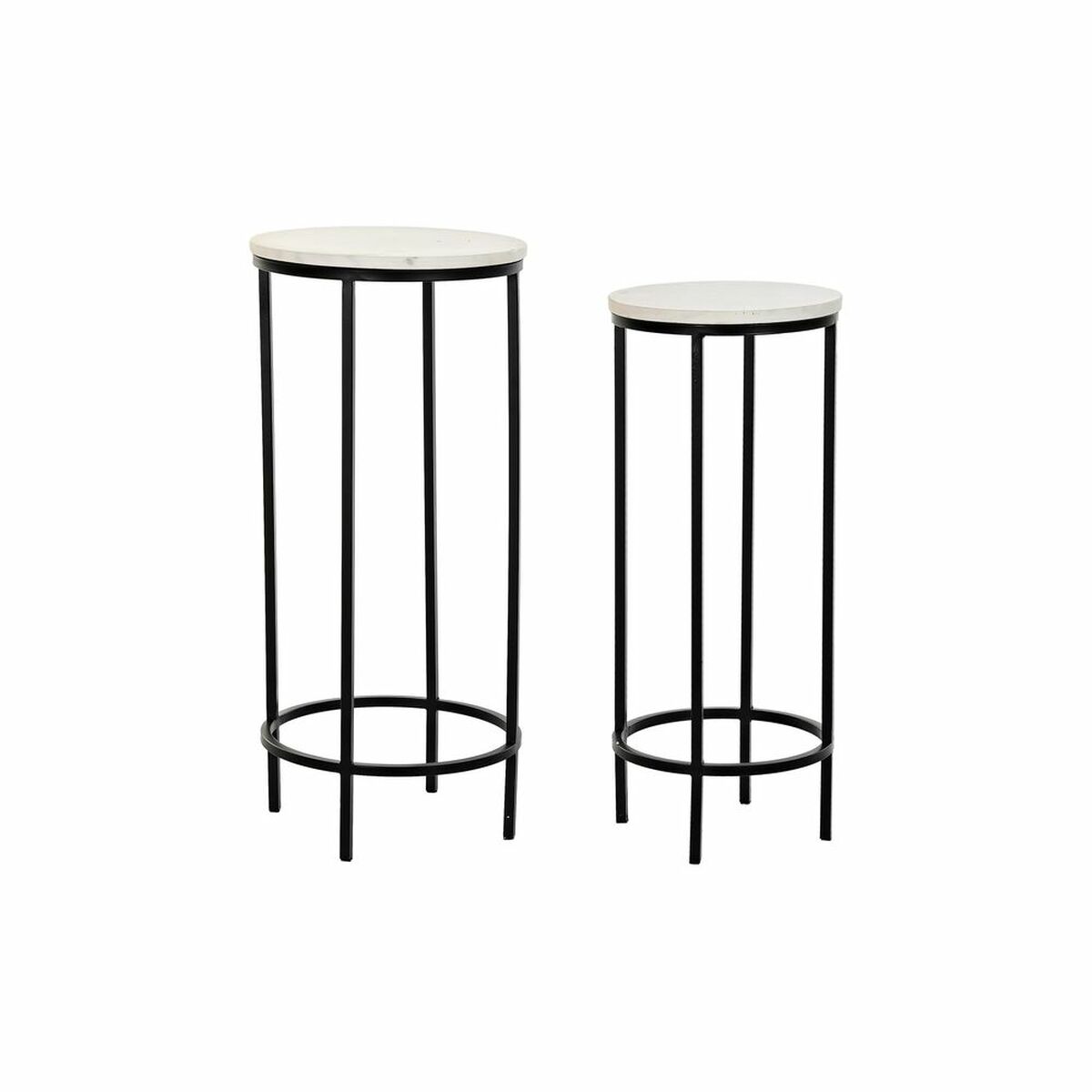 Set om 2 bord DKD Home Decor Vit Svart 30,5 x 30,5 x 69 cm