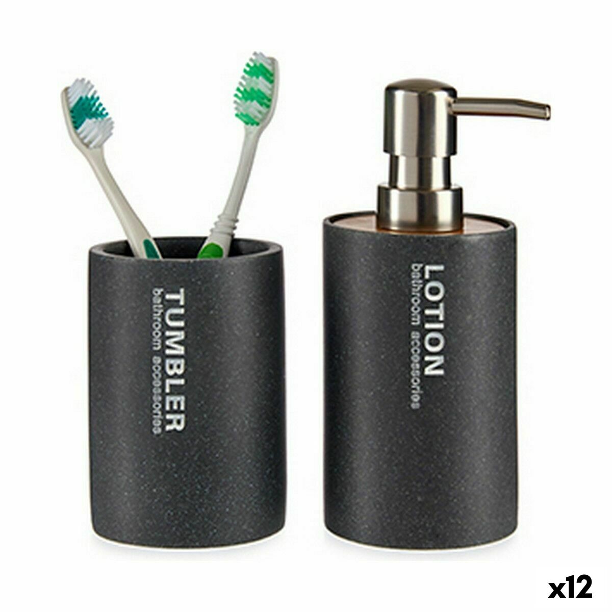 Tvåldispenser Berilo 77933 Grå Harts 350 ml 7,3 x 16,5 x 8 cm (12 antal) - 3
