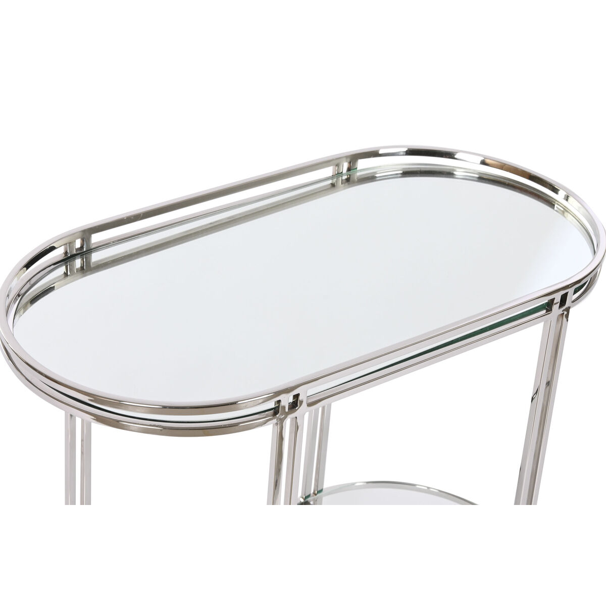 Sidobord Home ESPRIT Silvrig Stål Speglar 70 x 35 x 63 cm - 2