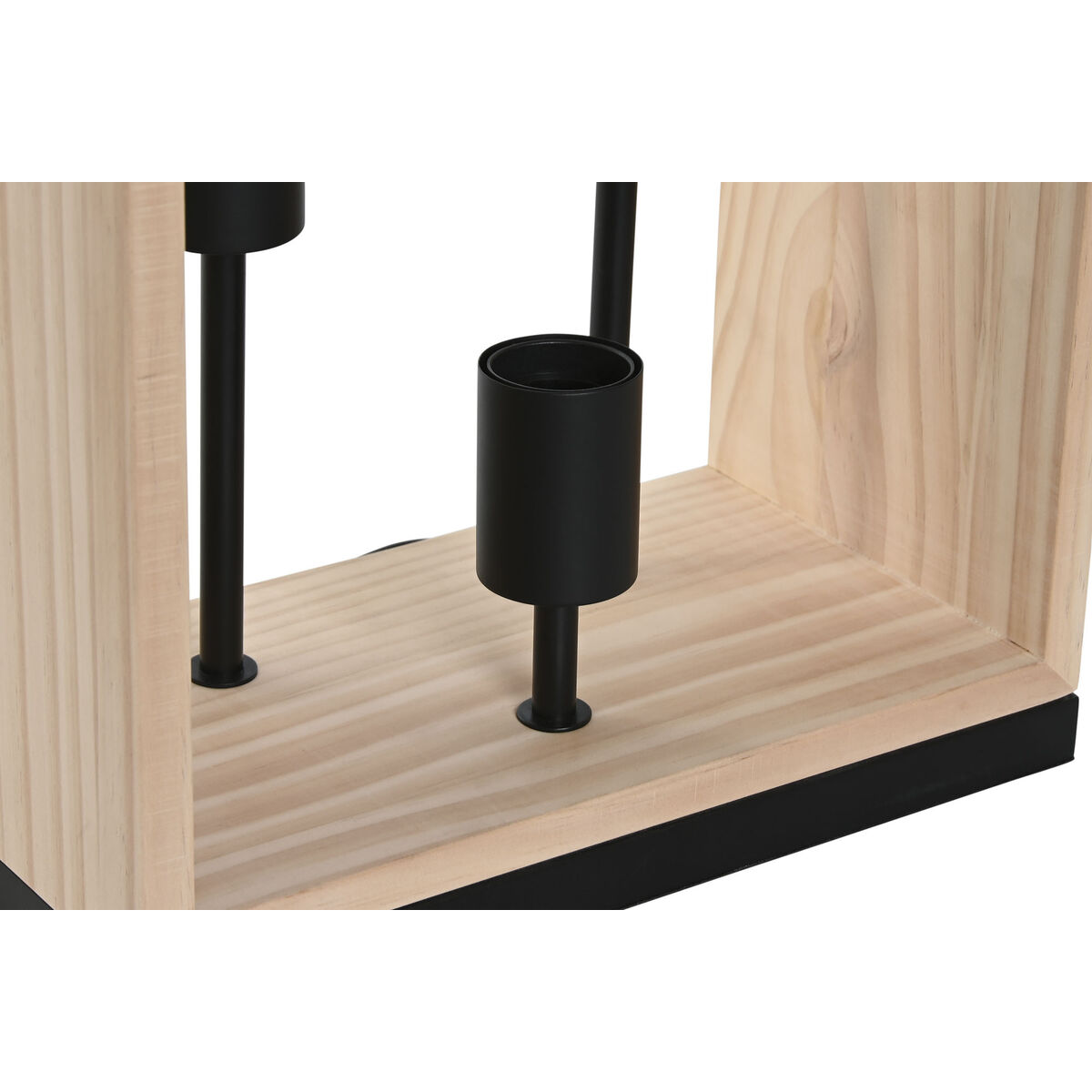 Bordslampa Home ESPRIT Brun Svart Naturell Trä Järn Furu 50 W 220 V 30 x 16 x 50 cm - 3