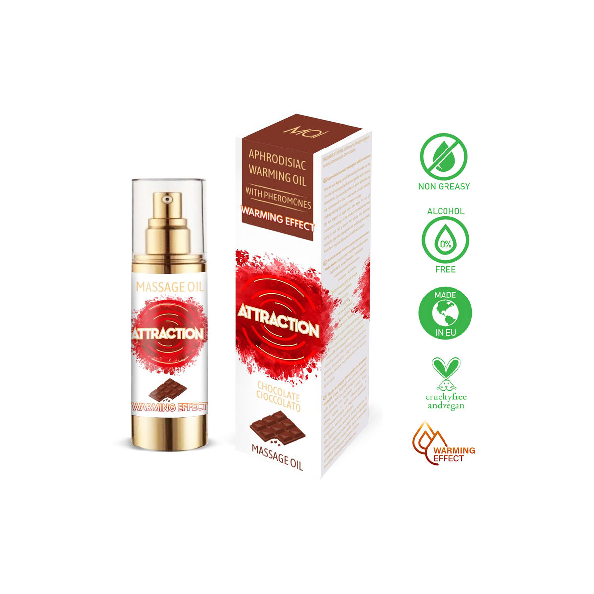 Erotisk Massageolja Attraction Chocolate 30 ml - 3