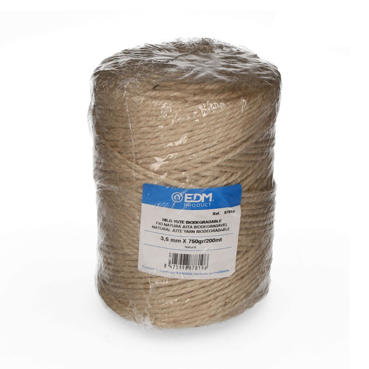Bomullsspole EDM 87819 Naturell Elastisk Biologiskt nedbrytbar Naturliga fibrer - 6