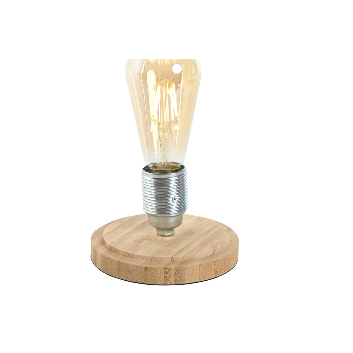 Bordslampa Home ESPRIT Naturell Bambu Glas 50 W 220 V 13 x 13 x 22 cm - 2