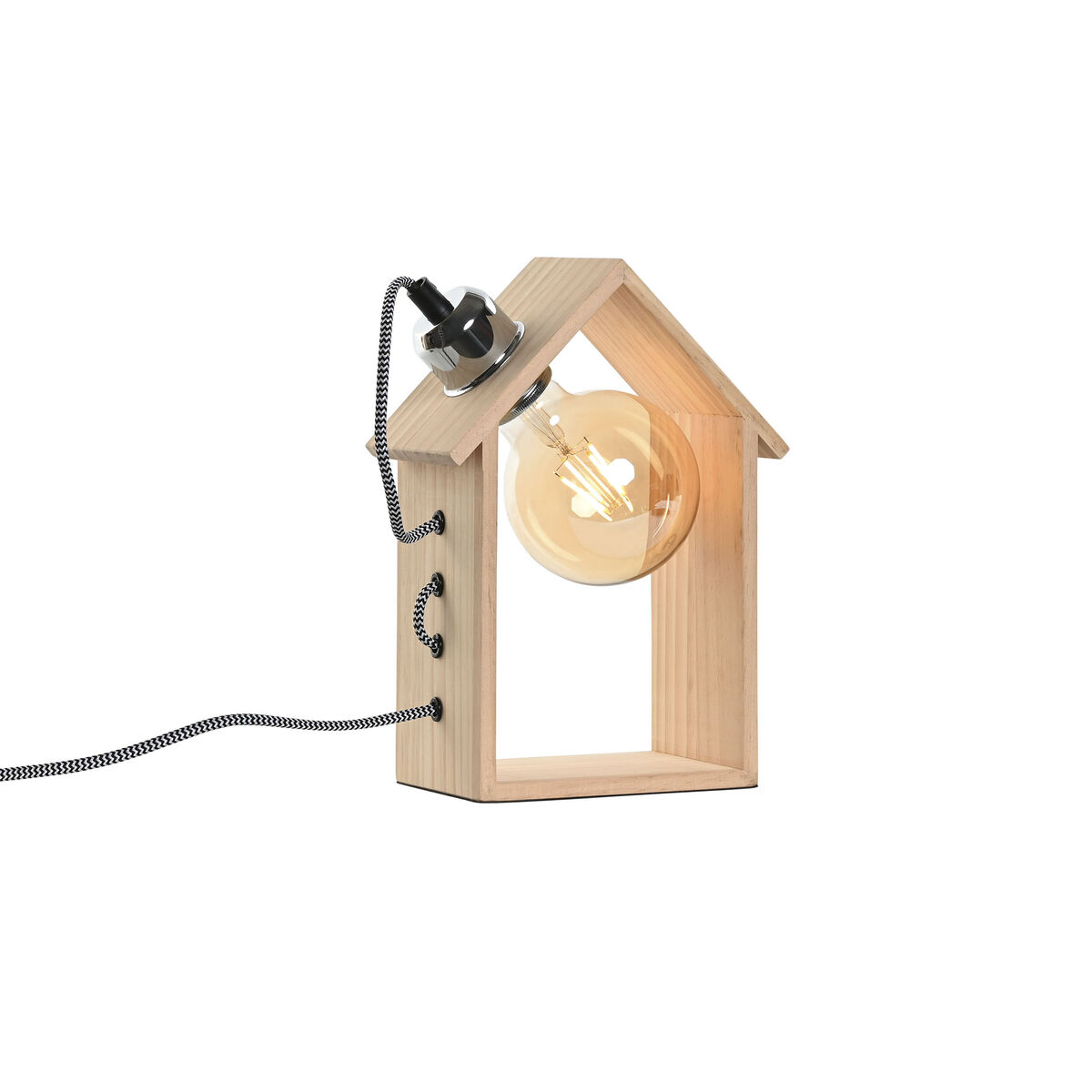 Bordslampa Home ESPRIT Brun Silvrig Naturell Trä Furu 50 W 220 V 18 x 10 x 25 cm - 4