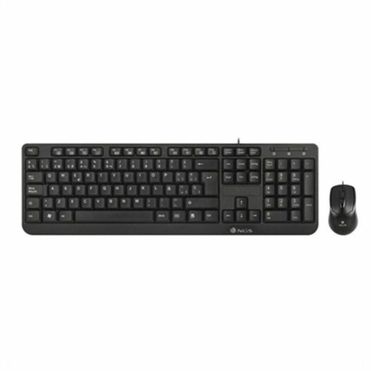 Tangentbord med optisk mus NGS NGS-KEYBOARD-0271 Svart