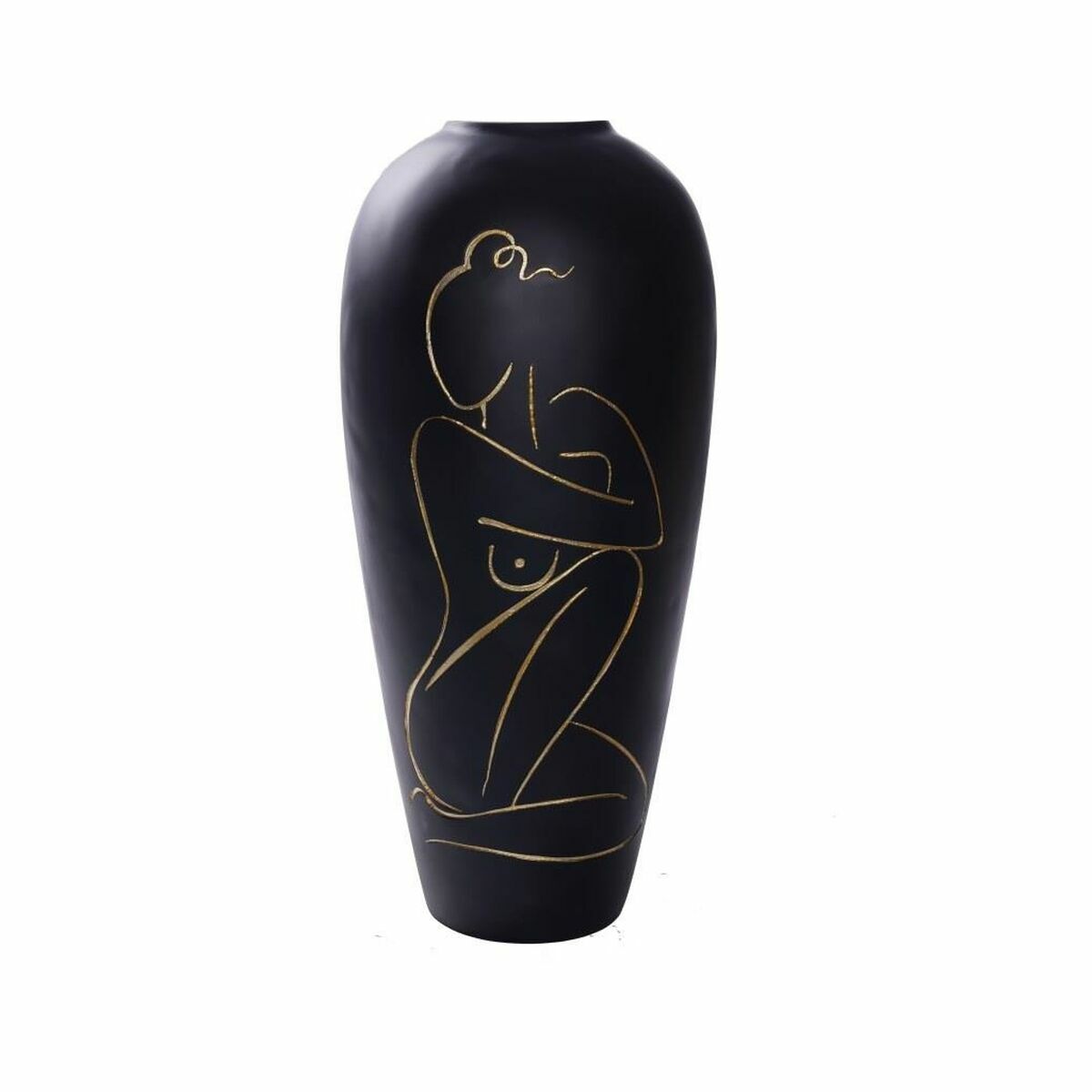 Vas DKD Home Decor Kvinna Svart Harts Modern (34 x 34 x 73,5 cm)