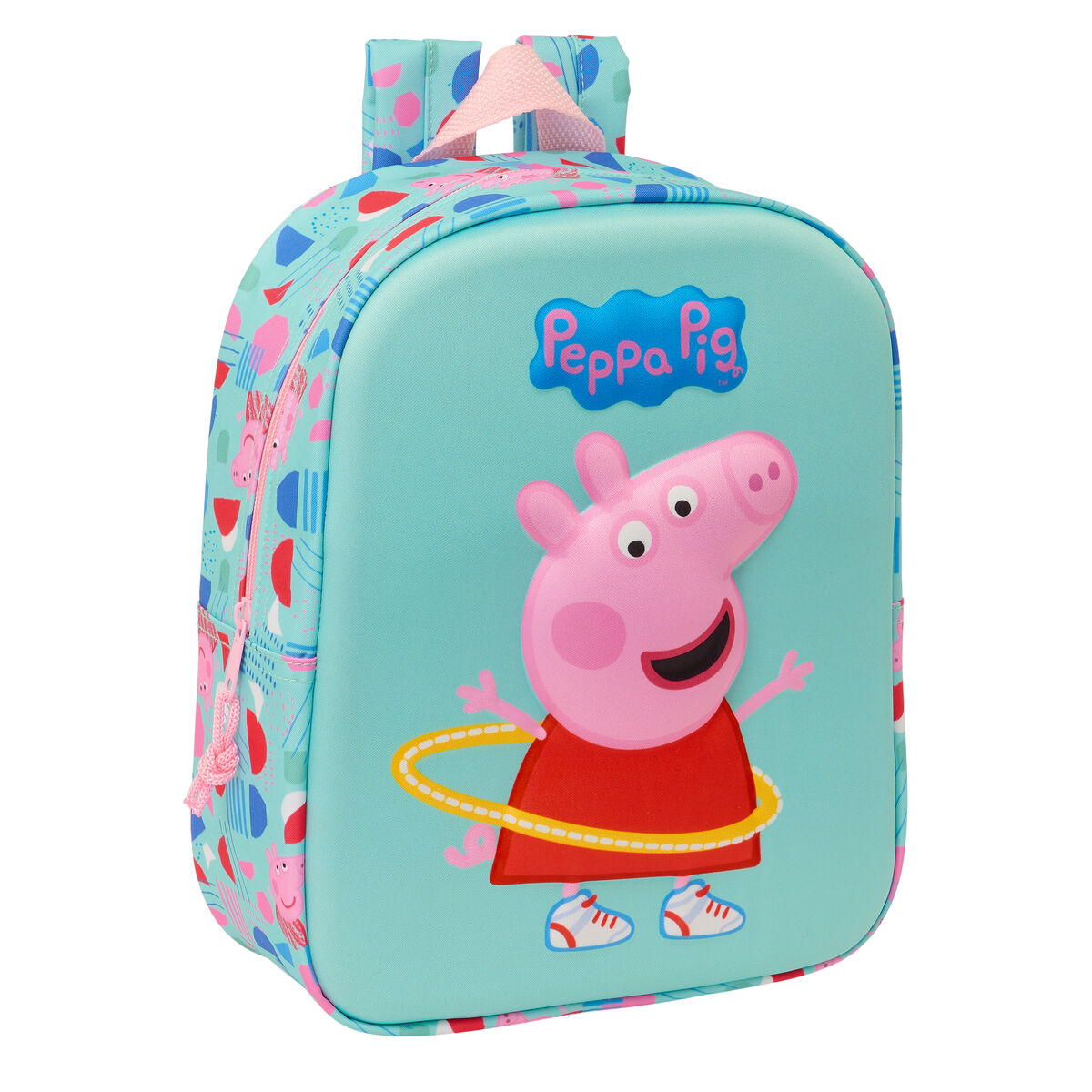 Skolryggsäck Peppa Pig Grön Rosa 22 x 27 x 10 cm 3D