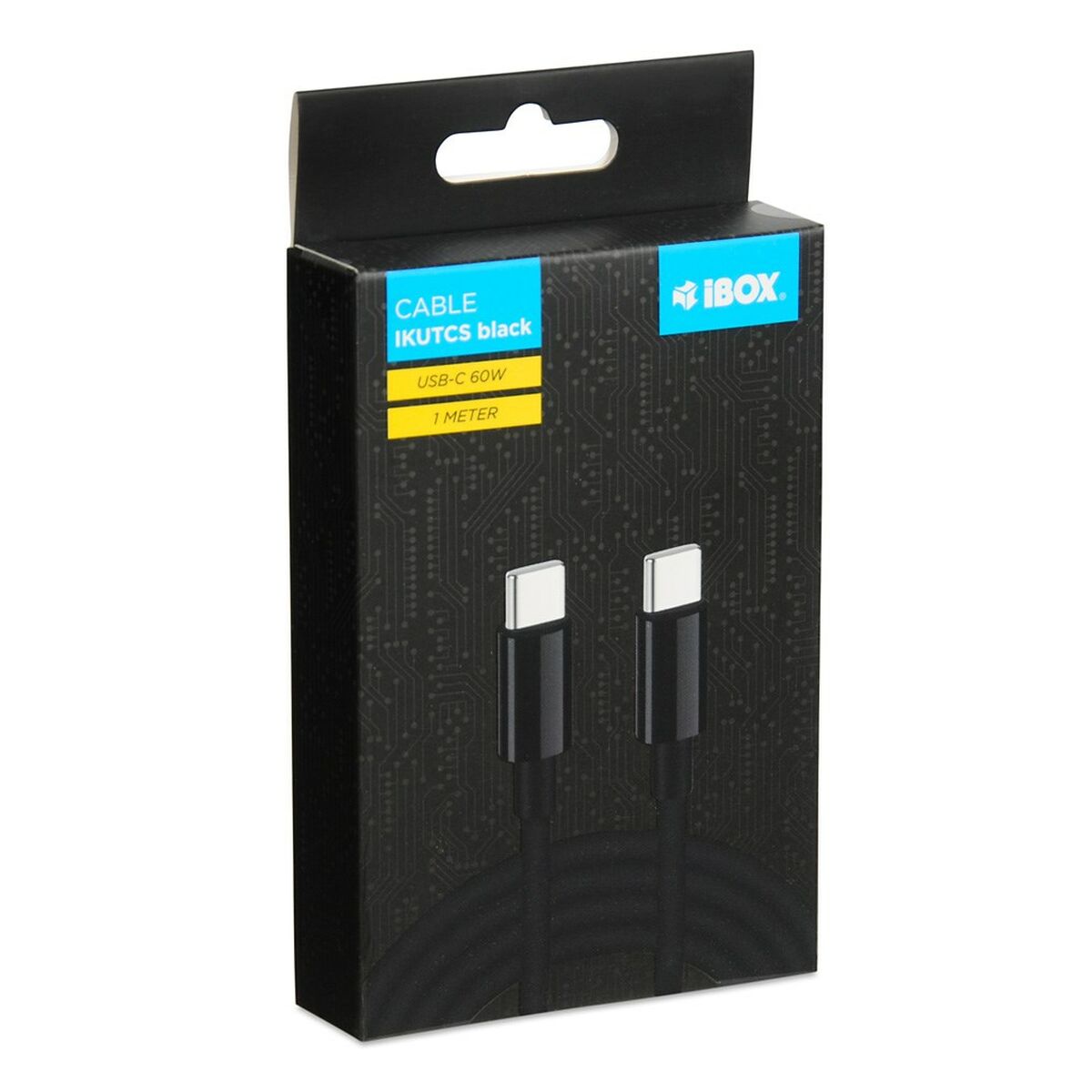 USB-C-kabel Ibox IKUTCS1B Svart 1 m 60 W - 4