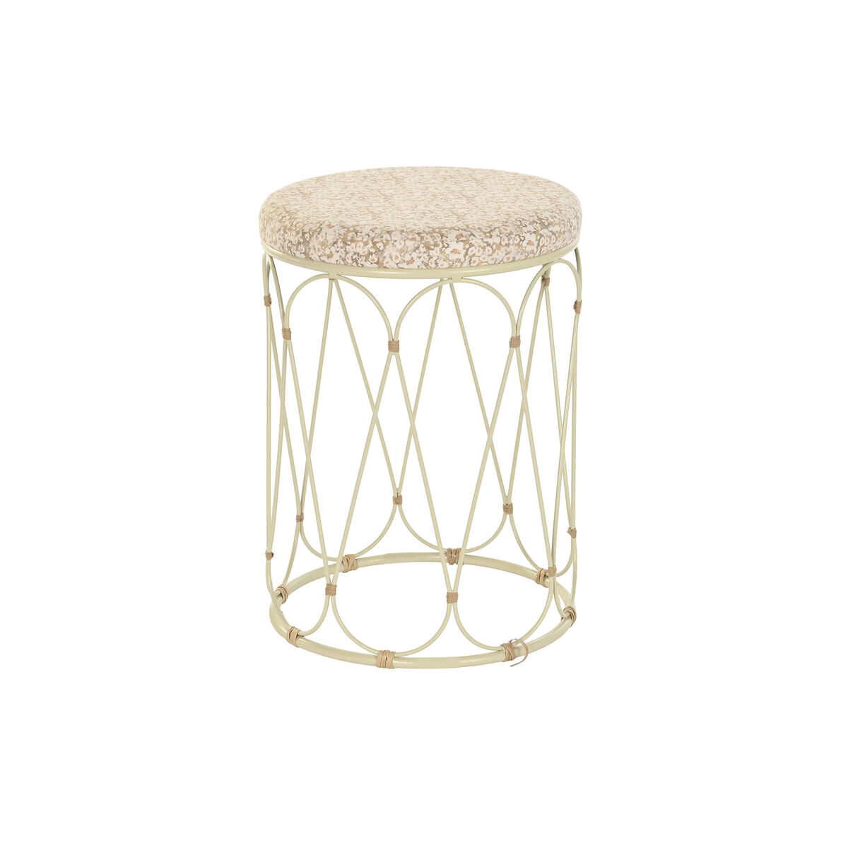 Sidobord DKD Home Decor Naturell Metall Kräm Rattan (35 x 35 x 49 cm) - 3