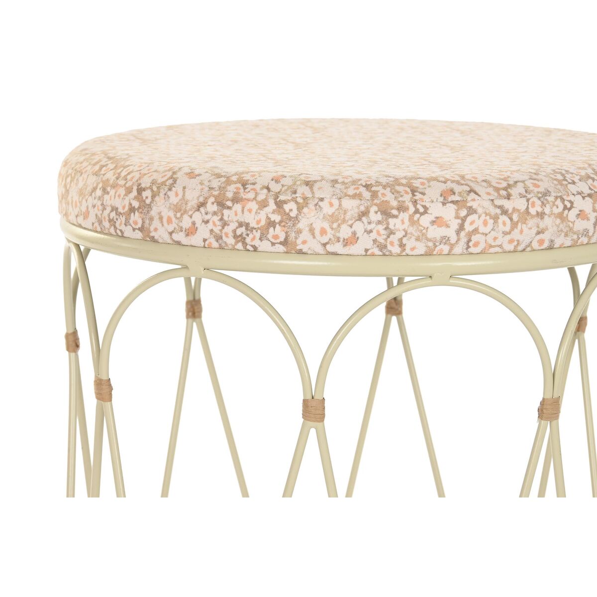 Sidobord DKD Home Decor Naturell Metall Kräm Rattan (35 x 35 x 49 cm) - 2