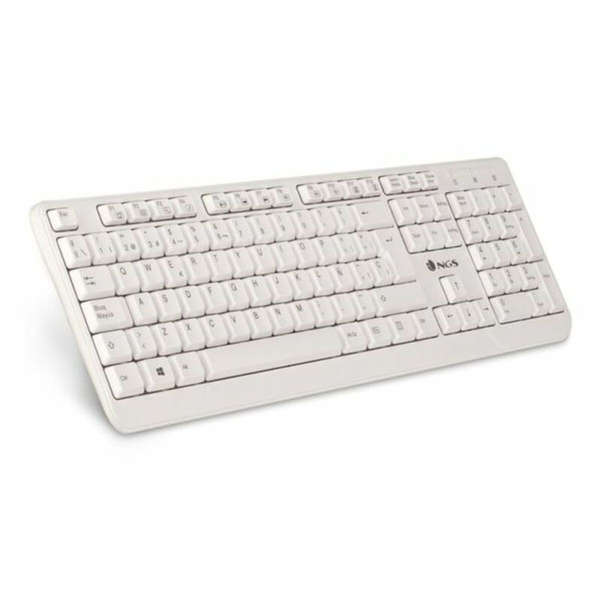 Tangentbord NGS NGS-KEYBOARD-0284 Vit Qwerty Spanska