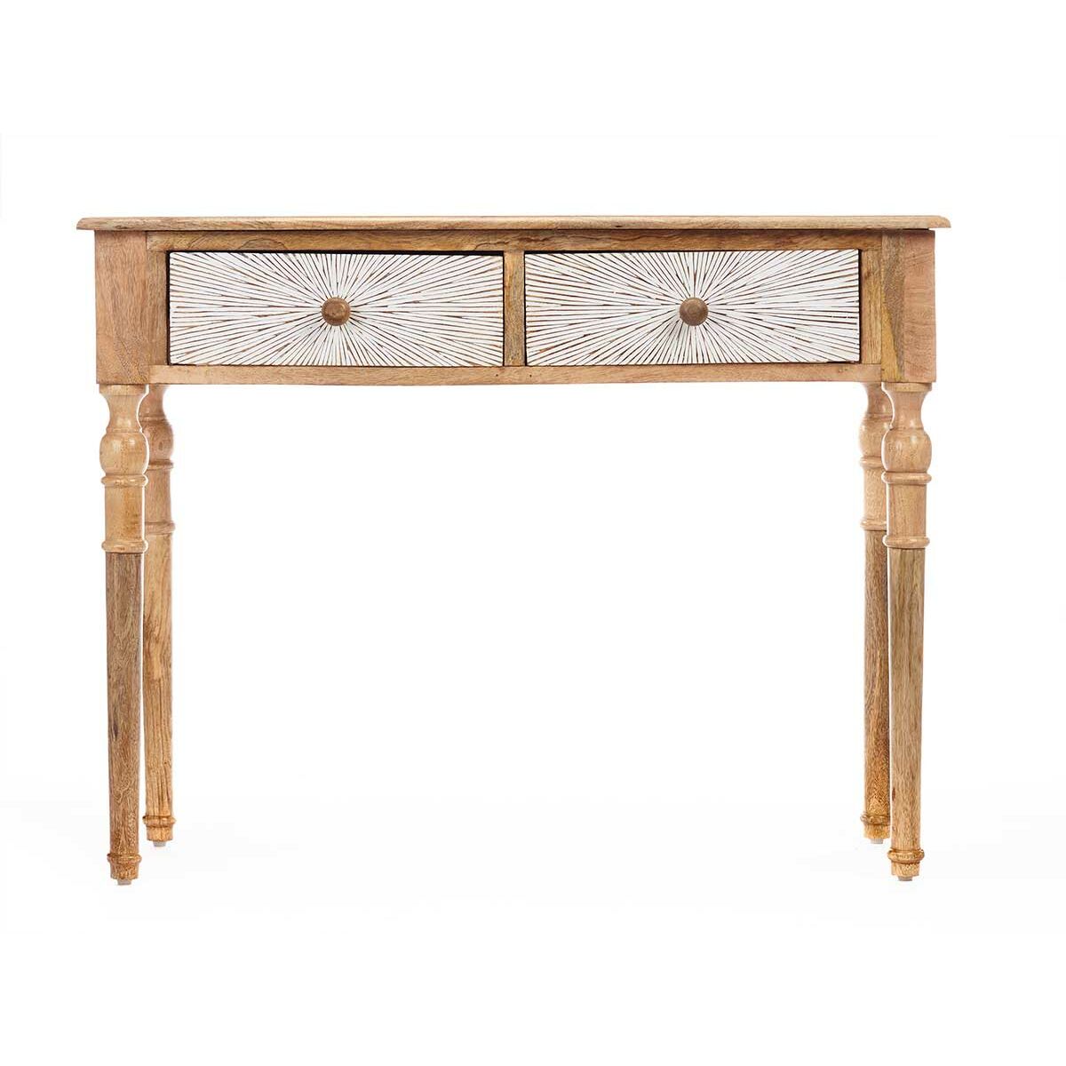 Hallmöbel med 2 lådor Gift Decor Vit Brun 98 x 77 x 42 cm Ränder - 3