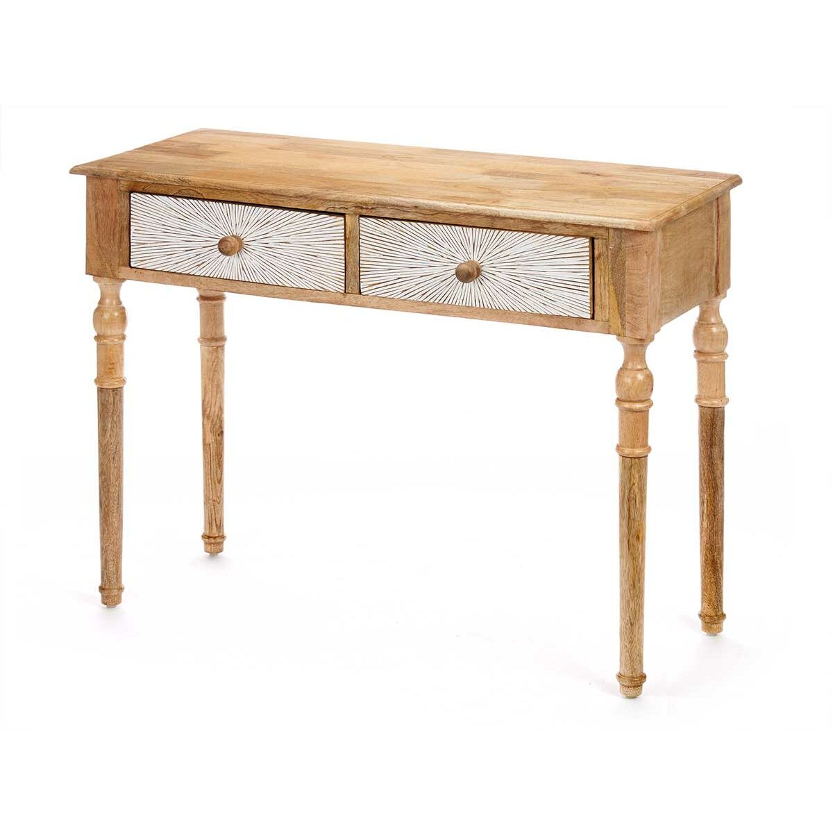Hallmöbel med 2 lådor Gift Decor Vit Brun 98 x 77 x 42 cm Ränder