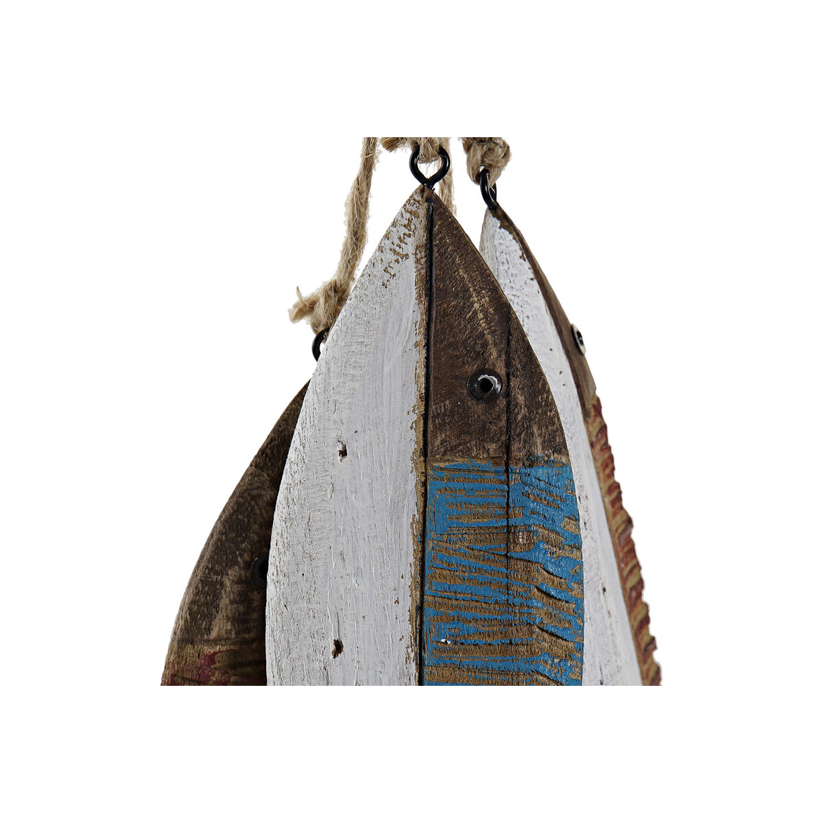 Prydnadsfigur Home ESPRIT Vit Röd Naturell Fiskar 35 x 10 x 2 cm (2 antal) - 2
