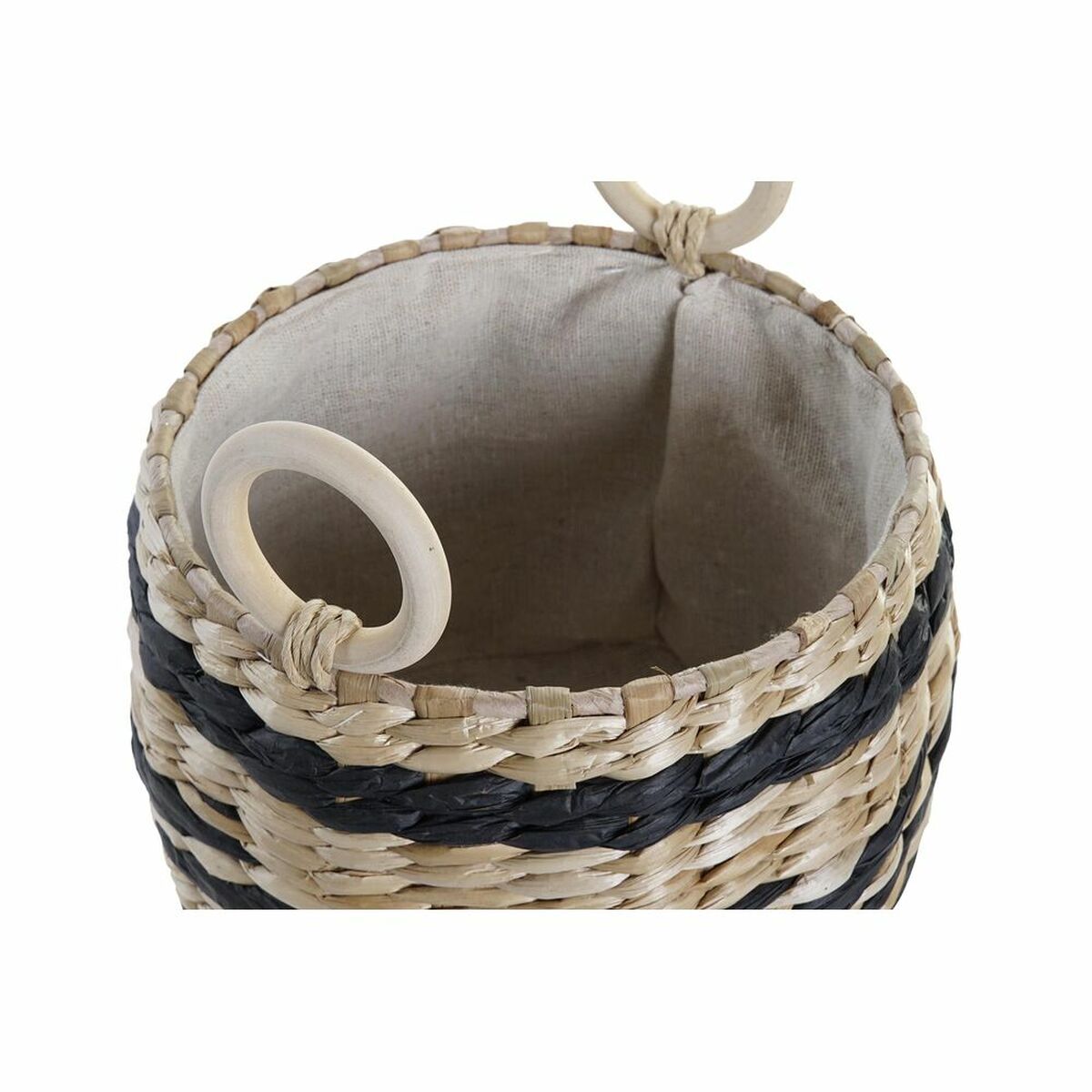 Korg - set DKD Home Decor Svart Naturell Naturliga fibrer Kolonial 30 x 30 x 25 cm (3 Delar) - 8